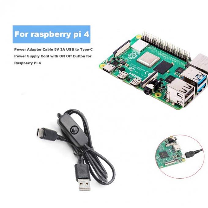 1m 5V 3A καλώδιο USB τύπου C με διακόπτη ON OFF για Raspberry Pi 2