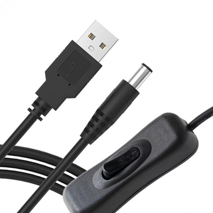 1m 5V USB σε DC 5.5x2.1mm καλώδιο επέκτασης φορτιστή ισχύος με διακόπτη ON OFF για Led 4