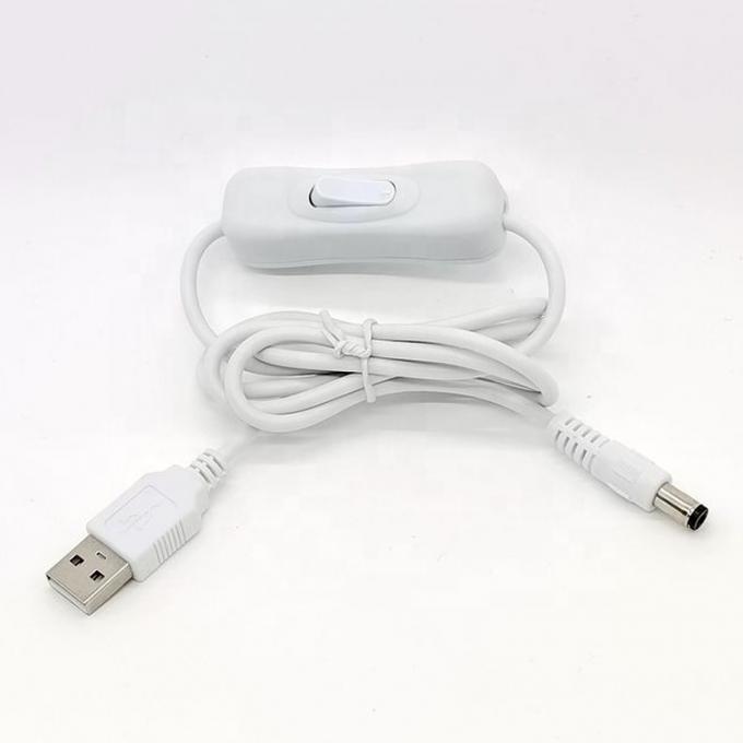 1m 5V USB σε DC 5.5x2.1mm καλώδιο επέκτασης φορτιστή ισχύος με διακόπτη ON OFF για Led 5