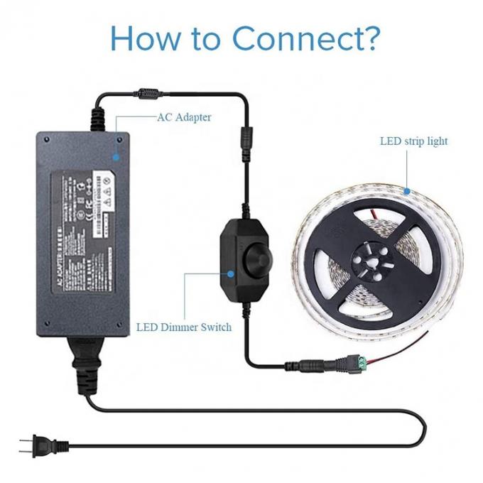 Πιστοποιητικό CE 12V 24V αρσενικό προς θηλυκό DC Power ON OFF Switch Controller LED Dimmer για λαμπτήρα 7