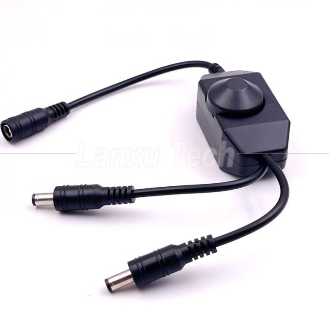 12v 1 θηλυκό σε διαχωριστικό 2 αρσενικό DC ισχύς σε εκτός περιστροφής διακόπτης ελεγκτής LED dimmer για λάμπα 0