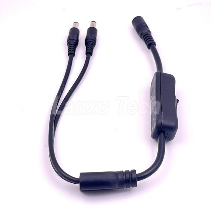 12v Splitter 1 Γυναίκα σε 2 Άνδρας DC Plug 5.5x2.1mm on off Switch Cord Cable για φως λαμπτήρα LED 3