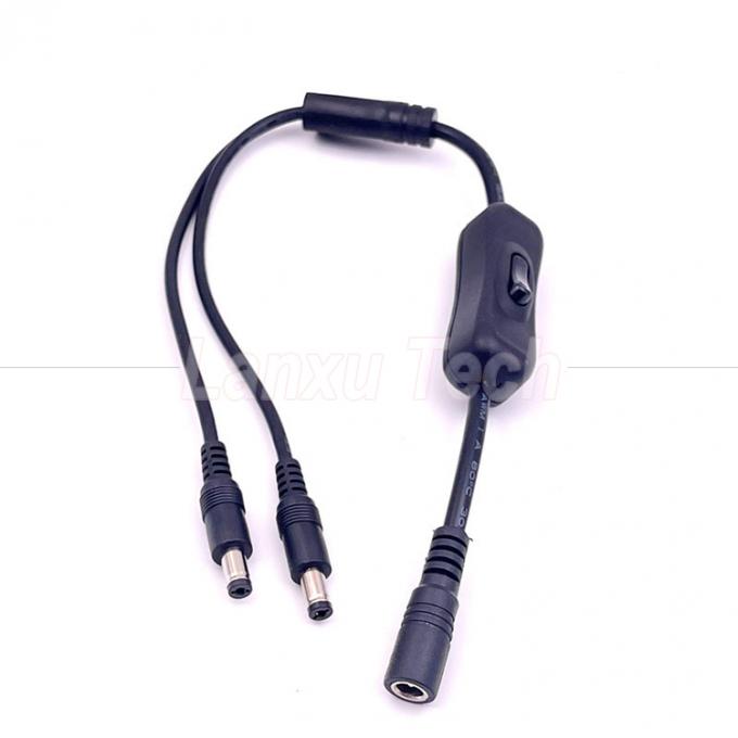 12v Splitter 1 Γυναίκα σε 2 Άνδρας DC Plug 5.5x2.1mm on off Switch Cord Cable για φως λαμπτήρα LED 1