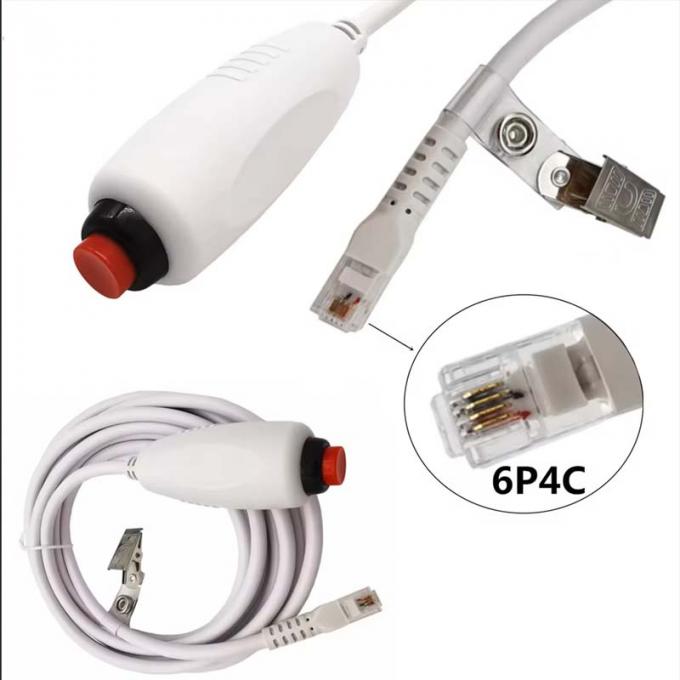 Προσαρμοσμένο RJ11 6Pin 4Core Single Button Hand Grip Καλώδιο κλήσης νοσοκόμας με κλιπ για το σταθμό νοσοκόμας Σταθμός κλήσης νοσοκόμας 0