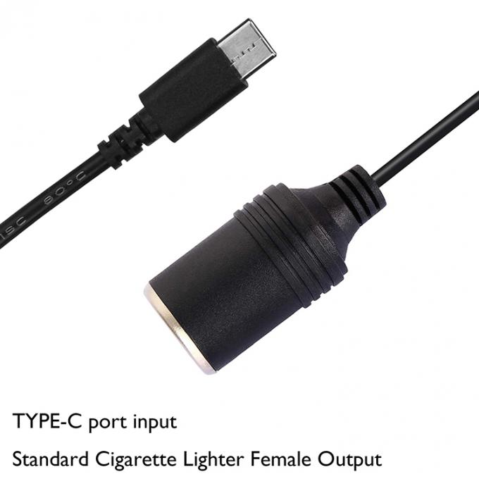 PD φόρτιση 12v έξοδος USB τύπου C αρσενικό για αναπτήρα τσιγάρων θηλυκό πλέγμα πρίζας ηλεκτρονικού προσαρμογέα καλώδιο για αυτοκίνητο 2