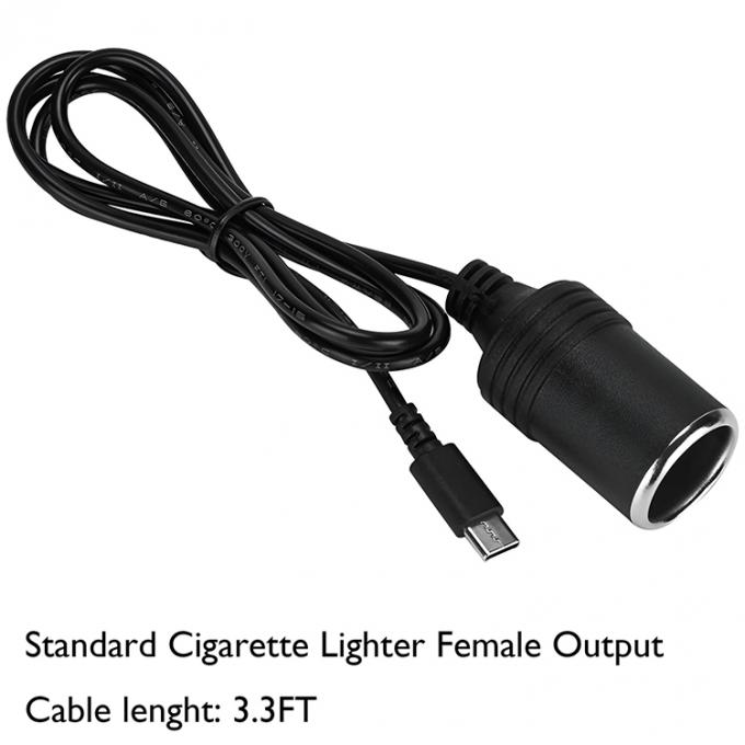 PD φόρτιση 12v έξοδος USB τύπου C αρσενικό για αναπτήρα τσιγάρων θηλυκό πλέγμα πρίζας ηλεκτρονικού προσαρμογέα καλώδιο για αυτοκίνητο 1
