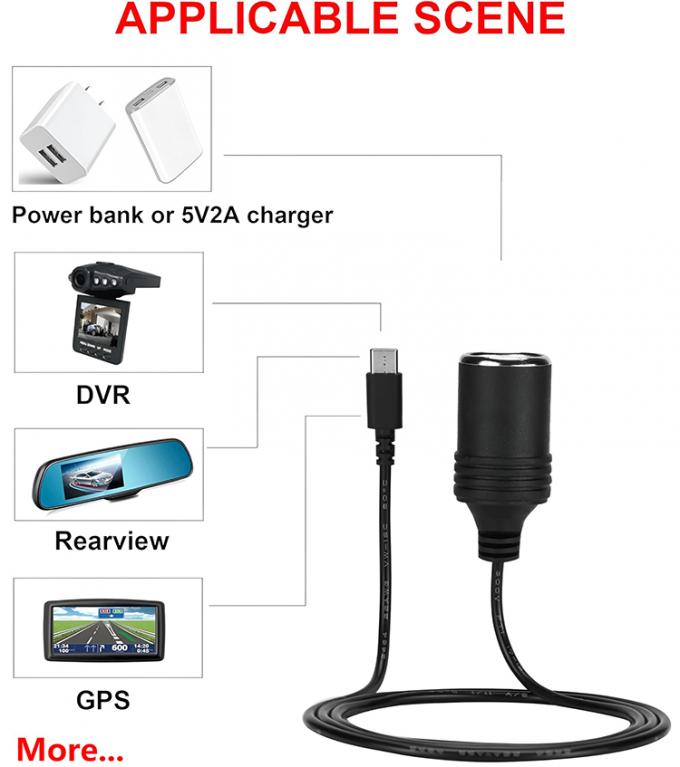 PD φόρτιση 12v έξοδος USB τύπου C αρσενικό για αναπτήρα τσιγάρων θηλυκό πλέγμα πρίζας ηλεκτρονικού προσαρμογέα καλώδιο για αυτοκίνητο 4