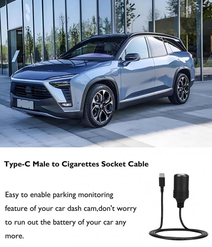PD φόρτιση 12v έξοδος USB τύπου C αρσενικό για αναπτήρα τσιγάρων θηλυκό πλέγμα πρίζας ηλεκτρονικού προσαρμογέα καλώδιο για αυτοκίνητο 5