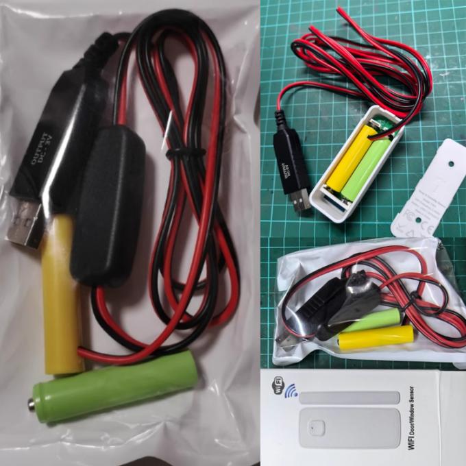 1.5v 3v 4.5v 6v LR6 AA LR03 AAA Εξάλειπτης μπαταρίας Αντικαταστήστε USB Switch ON OFF Καλώδιο φορτιστή για ηλεκτρονικά παιχνίδια LED Light 6