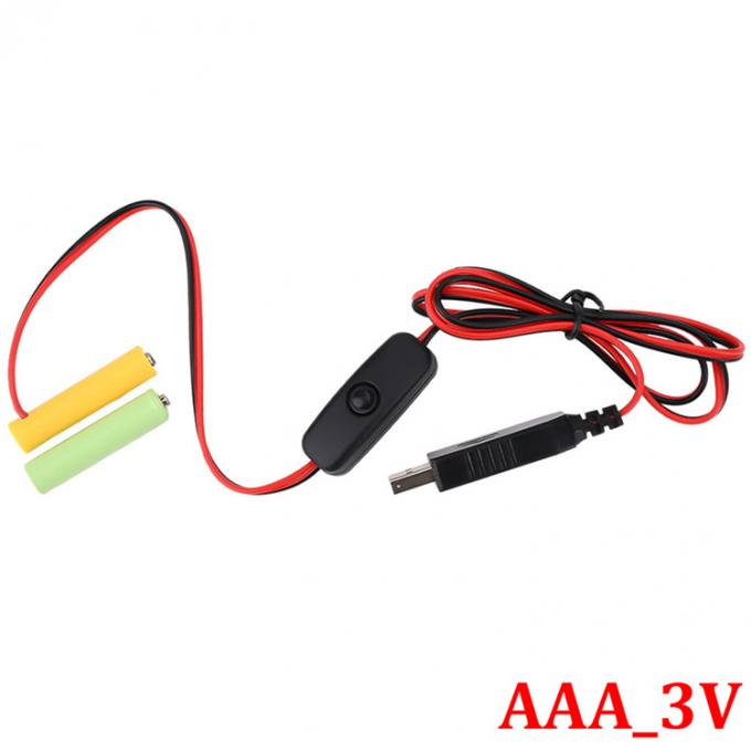 1.5v 3v 4.5v 6v LR6 AA LR03 AAA Εξάλειπτης μπαταρίας Αντικαταστήστε USB Switch ON OFF Καλώδιο φορτιστή για ηλεκτρονικά παιχνίδια LED Light 4