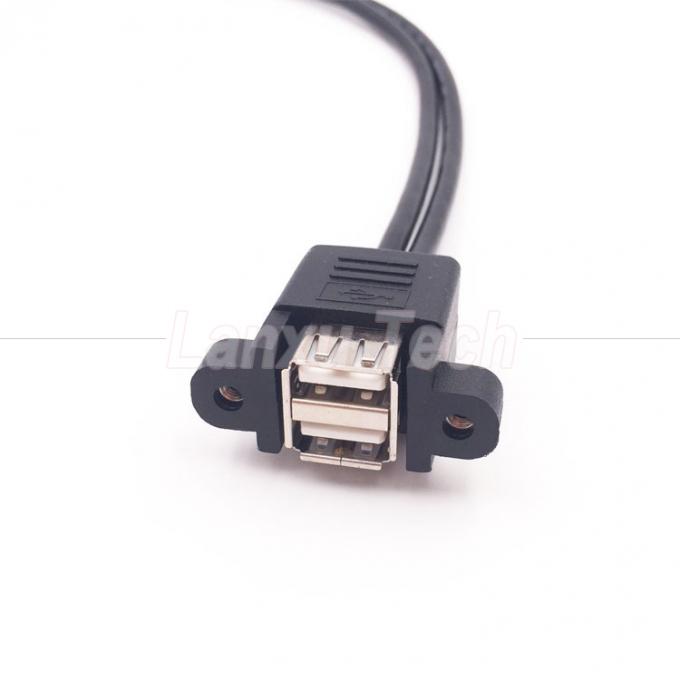 Δύο USB τύπου A 2 θύρες πίνακα Mount USB σε Dupont 9 Pin Header Connector Wire Cable 3