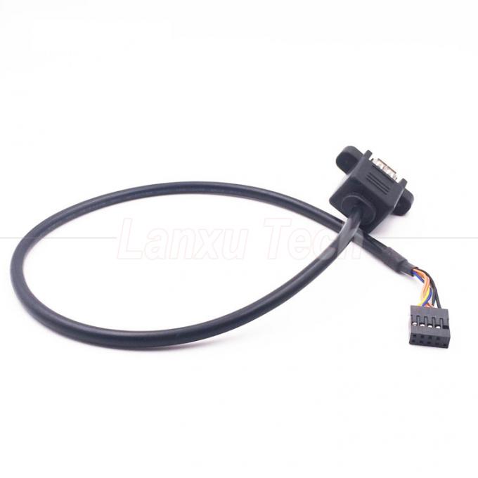 Δύο USB τύπου A 2 θύρες πίνακα Mount USB σε Dupont 9 Pin Header Connector Wire Cable 7