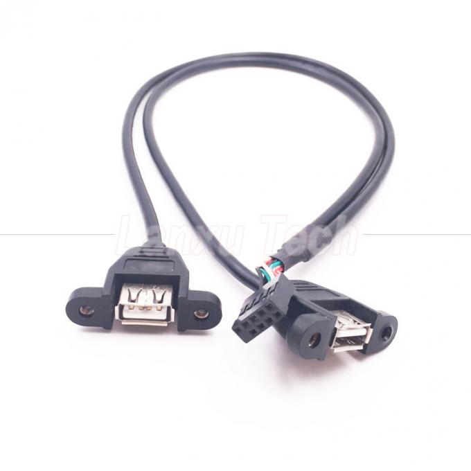 Δύο θύρα USB τύπου A 2 θύρες πίνακα Mount USB σε Dupont καλώδιο σύρματος σύνδεσης 3