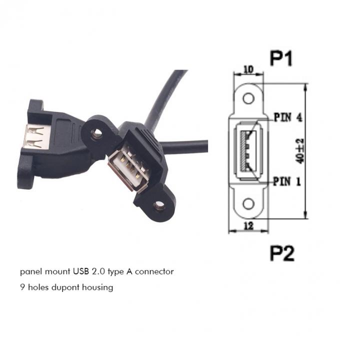 Δύο θύρα USB τύπου A 2 θύρες πίνακα Mount USB σε Dupont καλώδιο σύρματος σύνδεσης 2