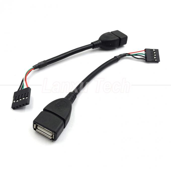 Προσαρμοσμένο USB 2.0 τύπου Α θηλυκό πλέγμα κεφαλίδα σε 5 πιν Dupont Connector Wire Motherboard καλώδιο 0