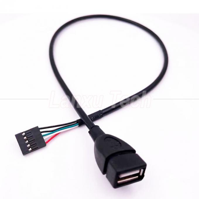 Προσαρμοσμένο USB 2.0 τύπου Α θηλυκό πλέγμα κεφαλίδα σε 5 πιν Dupont Connector Wire Motherboard καλώδιο 4