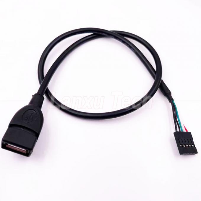 Προσαρμοσμένο USB 2.0 τύπου Α θηλυκό πλέγμα κεφαλίδα σε 5 πιν Dupont Connector Wire Motherboard καλώδιο 3