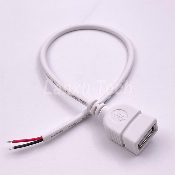 5V λευκό USB θηλυκό για να ανοίξει γυμνά καλώδια Pigtail End καλώδιο για LED ταινία 1