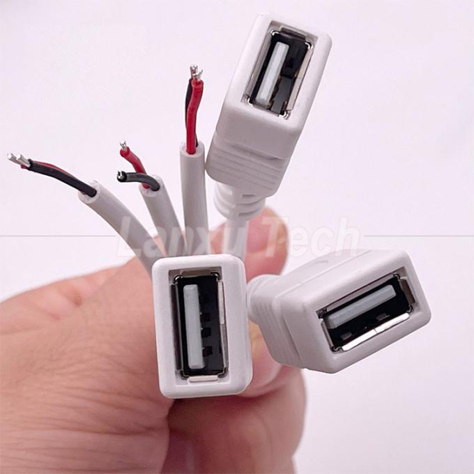 5V λευκό USB θηλυκό για να ανοίξει γυμνά καλώδια Pigtail End καλώδιο για LED ταινία 5