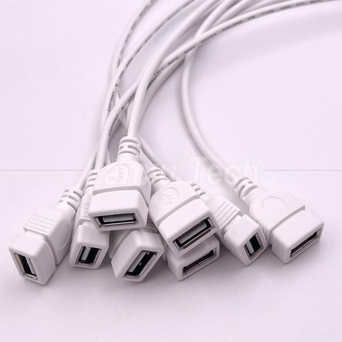 5V λευκό USB θηλυκό για να ανοίξει γυμνά καλώδια Pigtail End καλώδιο για LED ταινία 3