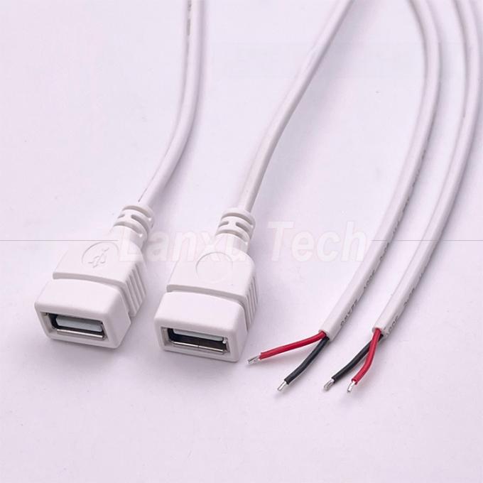 5V λευκό USB θηλυκό για να ανοίξει γυμνά καλώδια Pigtail End καλώδιο για LED ταινία 4