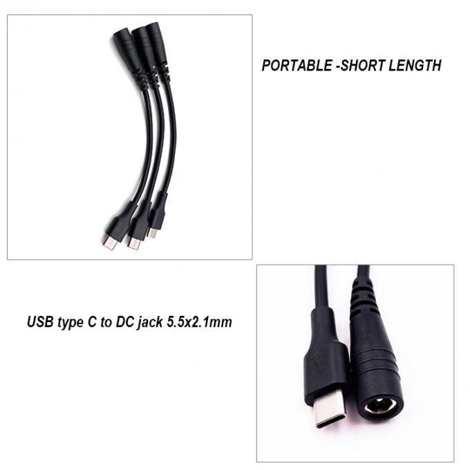 5V USB τύπου C σε συνεχές 5.5x2.1mm καλώδιο επέκτασης φορτιστή για λάμπα γραφείου LED 1