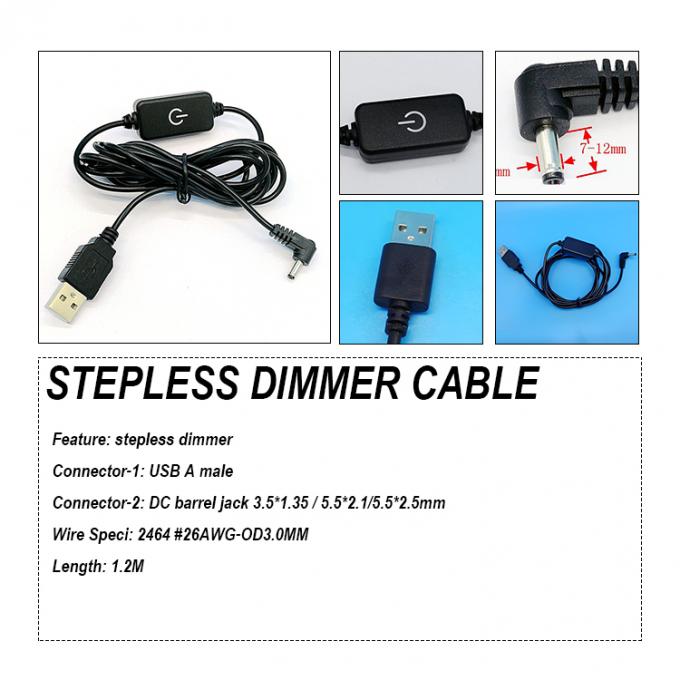 USB σε DC Jack Stepless Dimmer για LED Light Strip 0