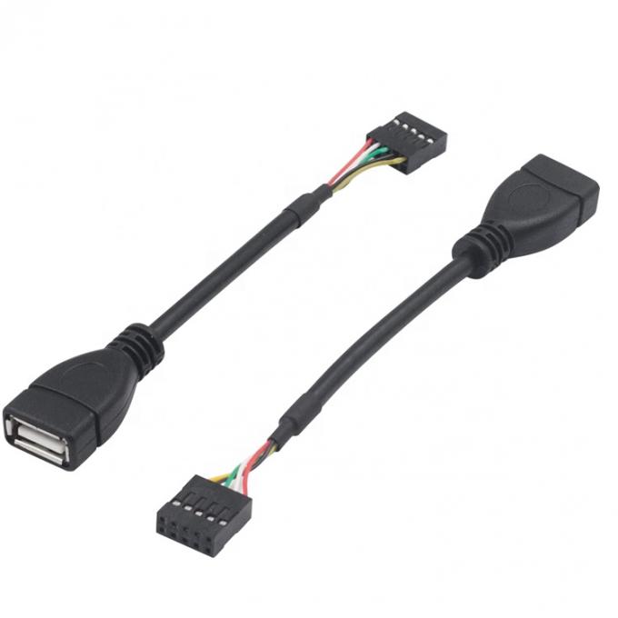 USB τύπου Α θηλυκό σε 9 πιν Dupont θηλυκό κεφαλίδα Motherboard Adapter καλώδιο 2