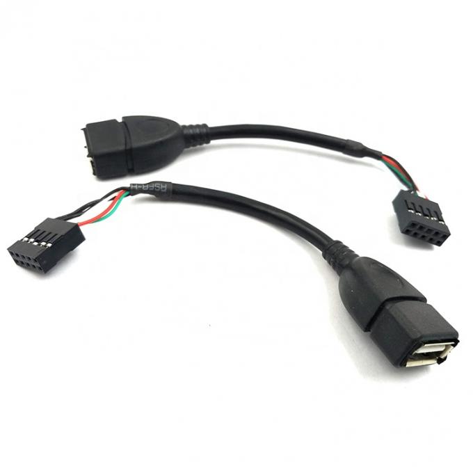 USB τύπου Α θηλυκό σε 9 πιν Dupont θηλυκό κεφαλίδα Motherboard Adapter καλώδιο 0