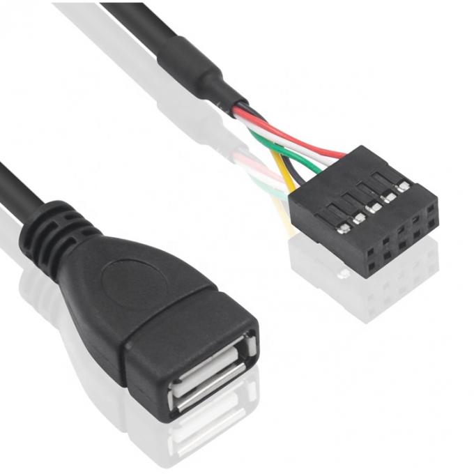 USB τύπου Α θηλυκό σε 9 πιν Dupont θηλυκό κεφαλίδα Motherboard Adapter καλώδιο 1