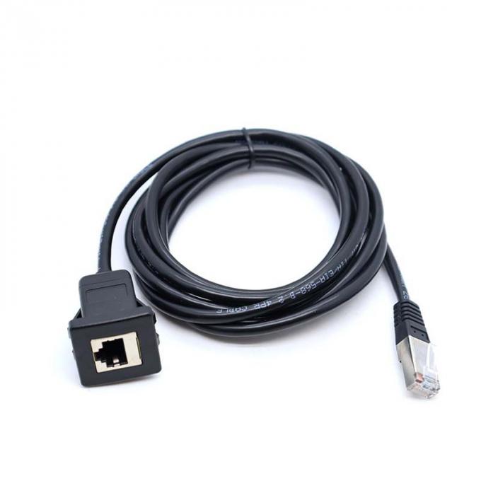 Τετράγωνο Snap-on Head RJ45 Αδιάβροχο καλώδιο επέκτασης με πίνακα επιφάνειας επιφάνειας για αυτοκίνητο φορτηγό φορτηγό πλοίο υπολογιστή μοτοσικλέτας 1