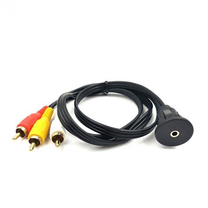 Προσαρμοσμένο DC 3.5 έως 3RCA Αδιάβροχο καλώδιο επέκτασης με πίνακα επιφάνειας Flush Mount για αυτοκίνητο φορτηγό φορτηγό πλοίο υπολογιστή μοτοσικλέτας 0