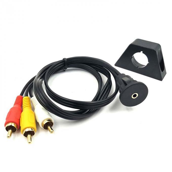 Προσαρμοσμένο DC 3.5 έως 3RCA Αδιάβροχο καλώδιο επέκτασης με πίνακα επιφάνειας Flush Mount για αυτοκίνητο φορτηγό φορτηγό πλοίο υπολογιστή μοτοσικλέτας 1