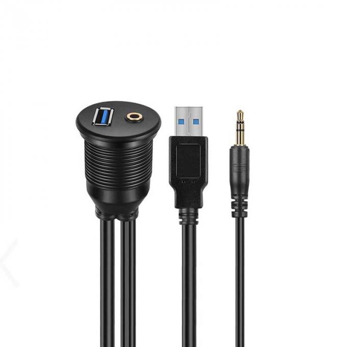 USB 3.0 AUX DC 3.5 Άντρας σε θηλυκό υδροστεγές καλώδιο επέκτασης με πίνακα επιφάνειας για αυτοκίνητο φορτηγό φορτηγό πλοίο μοτοσυκλέτα υπολογιστή 1