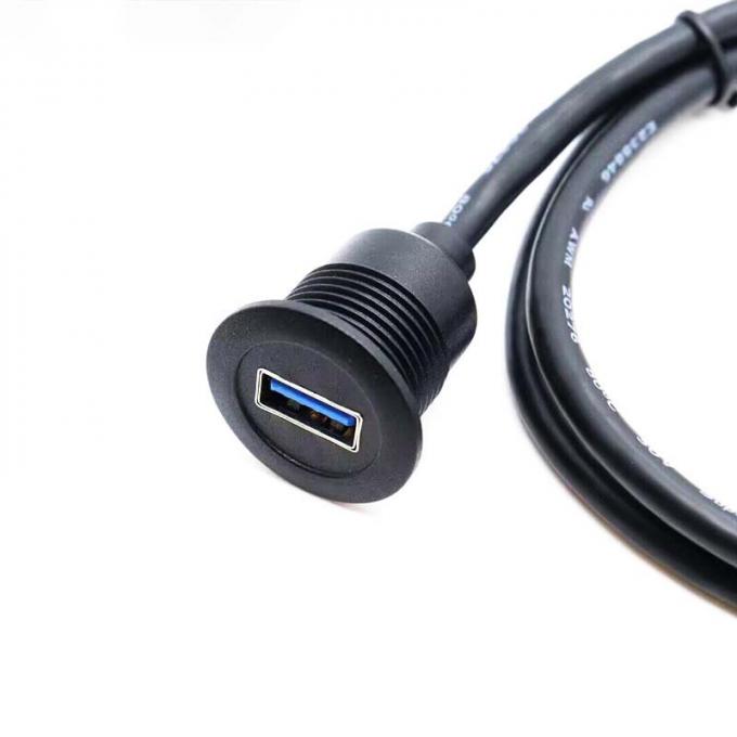 Σύντομη κεφαλή USB 3.0 ανδρικό προς θηλυκό αδιάβροχο καλώδιο επέκτασης με πίνακα επιφάνειας για αυτοκίνητο φορτηγό φορτηγό πλοίο μοτοσυκλέτα υπολογιστή 0