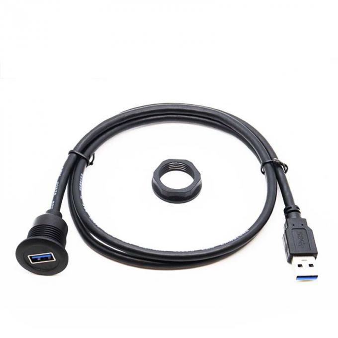 Σύντομη κεφαλή USB 3.0 ανδρικό προς θηλυκό αδιάβροχο καλώδιο επέκτασης με πίνακα επιφάνειας για αυτοκίνητο φορτηγό φορτηγό πλοίο μοτοσυκλέτα υπολογιστή 1