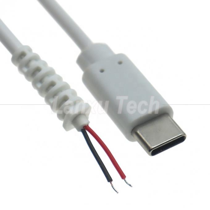 Προσαρμογή USB τύπου C αρσενικό θηλυκό σε γυμνό σύρμα Pigtail Τελικό καλώδιο φορτιστή με ανακούφιση από την πίεση 2