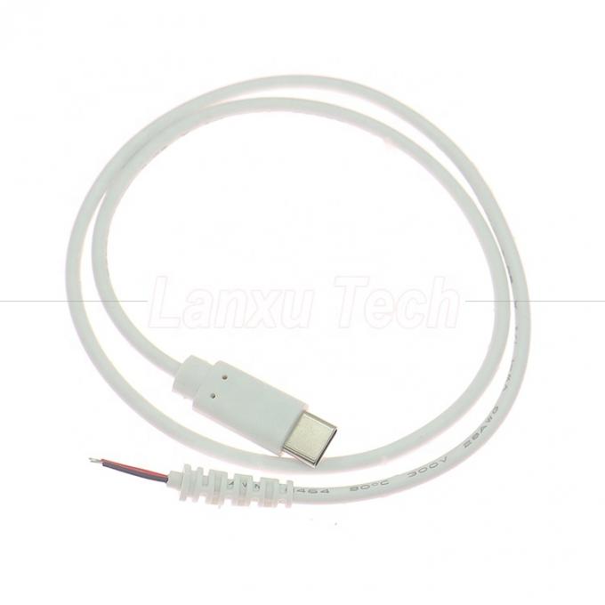 Προσαρμογή USB τύπου C αρσενικό θηλυκό σε γυμνό σύρμα Pigtail Τελικό καλώδιο φορτιστή με ανακούφιση από την πίεση 1