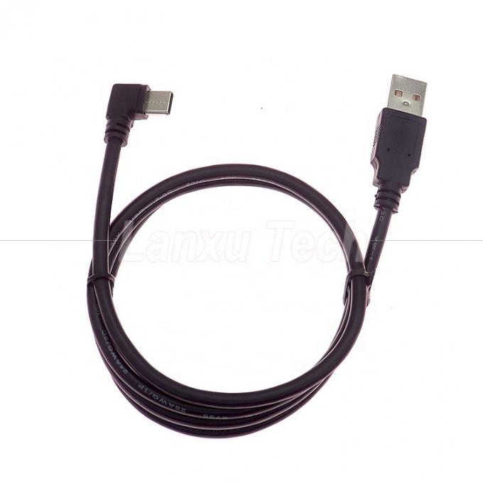90 μοίρες δεξιά γωνία ταχεία φόρτιση 2A USB 2.0 σε τύπου C καλώδιο επέκτασης φορτιστή δεδομένων 4