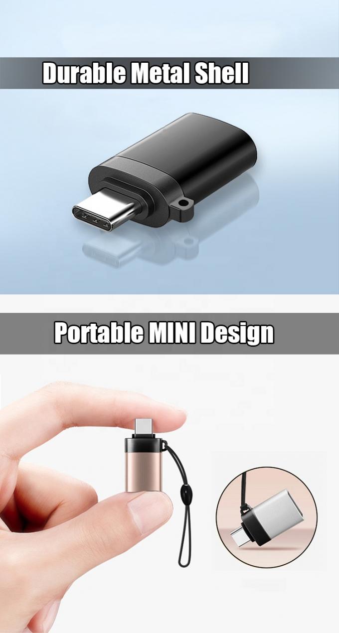 Φορητό Mini Lanyard Metal Shell OTG τύπου C 3.1 Ανδρός σε USB 3.0 Γυναικός προσαρμογός 2