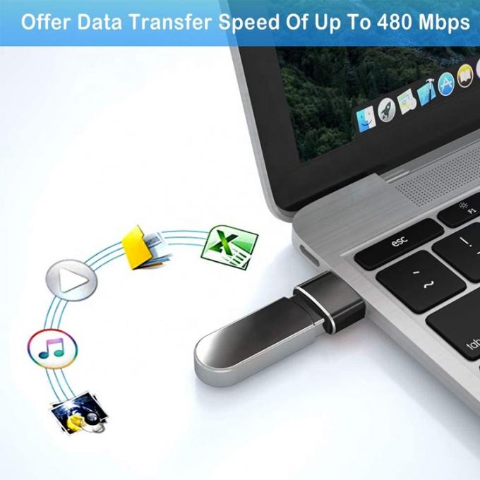 Πολυχρωματικό μεταλλικό κέλυφος USB τύπου C γυναικείο σε ανδρικό προσαρμογέα USB 3