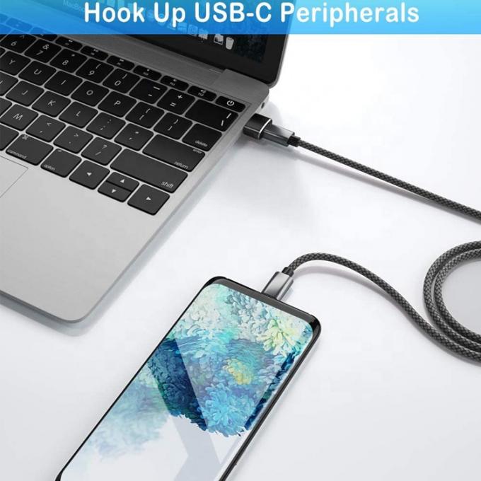 Πολυχρωματικό μεταλλικό κέλυφος USB τύπου C γυναικείο σε ανδρικό προσαρμογέα USB 2