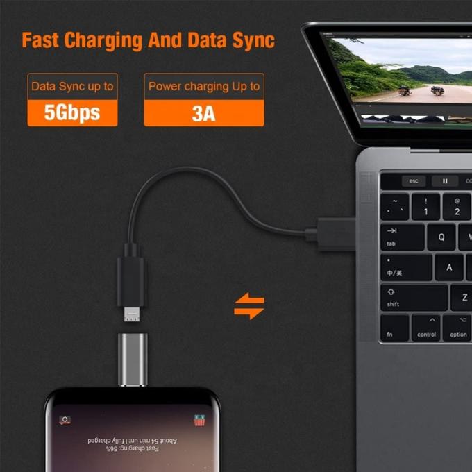 Προσαρμοστής μετατροπής OTG Plug and Play Metal Shell Micro USB θηλυκό προς τύπο C αρσενικό 5