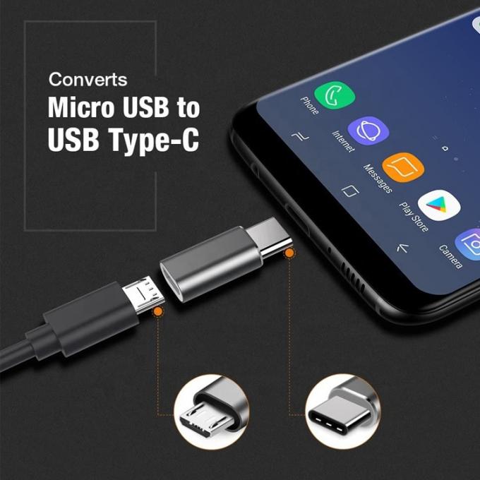 Προσαρμοστής μετατροπής OTG Plug and Play Metal Shell Micro USB θηλυκό προς τύπο C αρσενικό 4