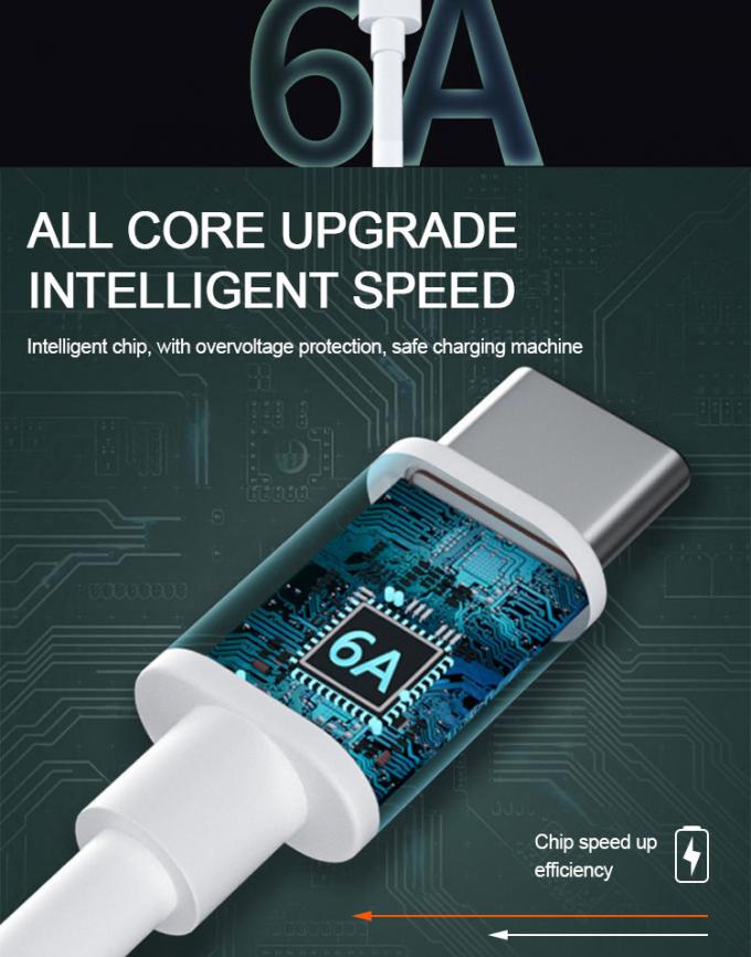 Υπερ-γρήγορη φόρτιση 6A τύπου C USB καλώδιο φόρτισης δεδομένων για κινητό τηλέφωνο 4