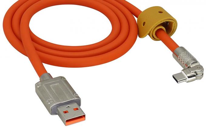180 μοίρες περιστρεφόμενη ταχεία φόρτιση 120w 6A Silicone Micro USB Type C καλώδιο για Android κινητό τηλέφωνο 5