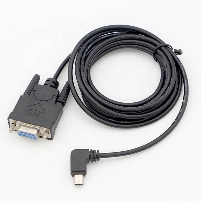 ΕΠΙΧΡΗΜΑΤΙΚΟ 90 μοίρες δεξιά γωνία Μίνι B USB σε θηλυκό DB9 RS232 σειριακό καλώδιο 0