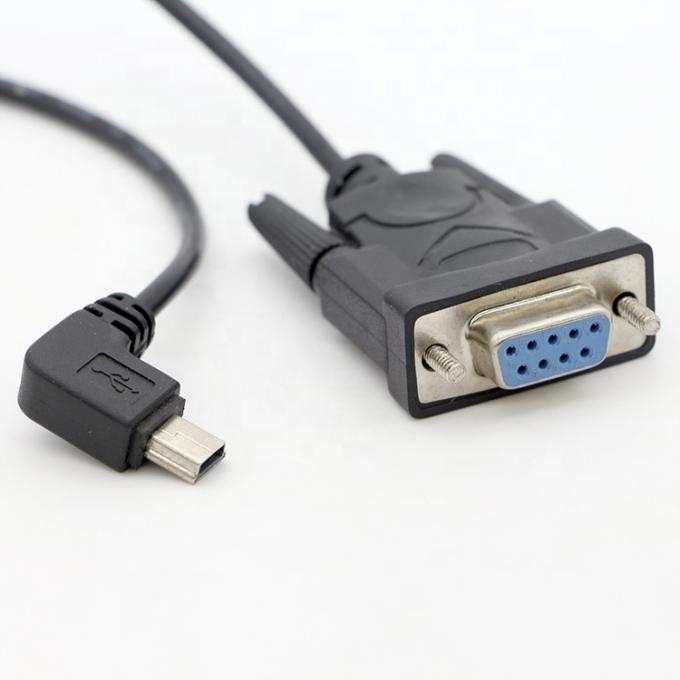 ΕΠΙΧΡΗΜΑΤΙΚΟ 90 μοίρες δεξιά γωνία Μίνι B USB σε θηλυκό DB9 RS232 σειριακό καλώδιο 1