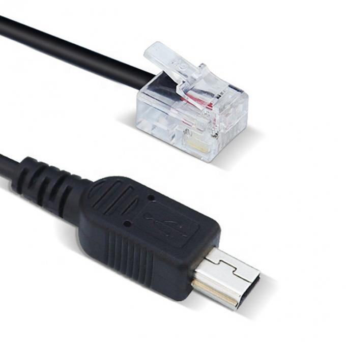 Προσαρμοσμένη συναρμολόγηση Mini B 5p USB σε RJ9 RJ11 καλώδιο 4