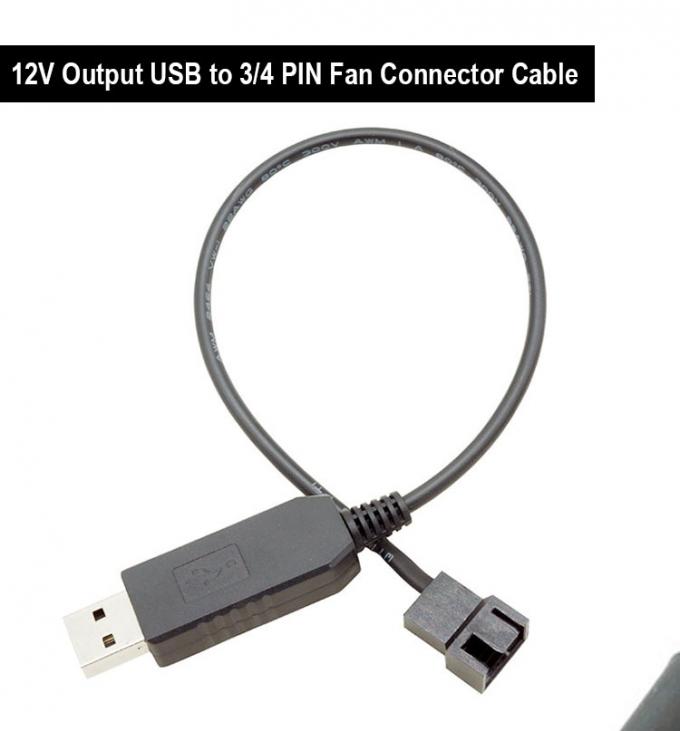 USB 5V έως 12V τάση Step Up 3 Pin και 4 Pin PC Fan Power Adapter καλώδιο 0